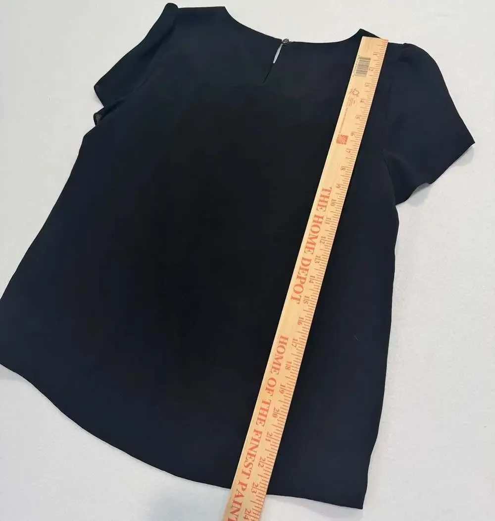 J. Crew J. by J.Crew Black Short Sleeve Blouse Top Women’s Size 6